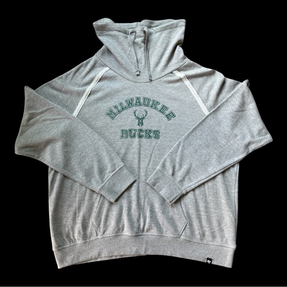 Gray Cowl Neck Milwaukee Bucks Sweatshirt - NWOT